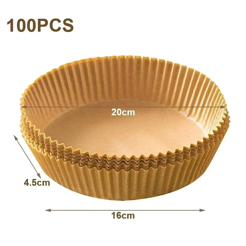 50 PCS Air Fryer Blotting Paper, Baking Blotting Paper, Food Grade Leakproof Non-Stick Food Pad, Thickened Silicone Paper Pad