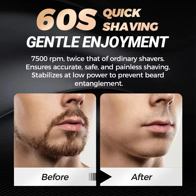 2025 New Upgraded Mini Double Head Electric Shave Magnetic Suction Men's USB Rechargeable Portable Waterproof Shaver