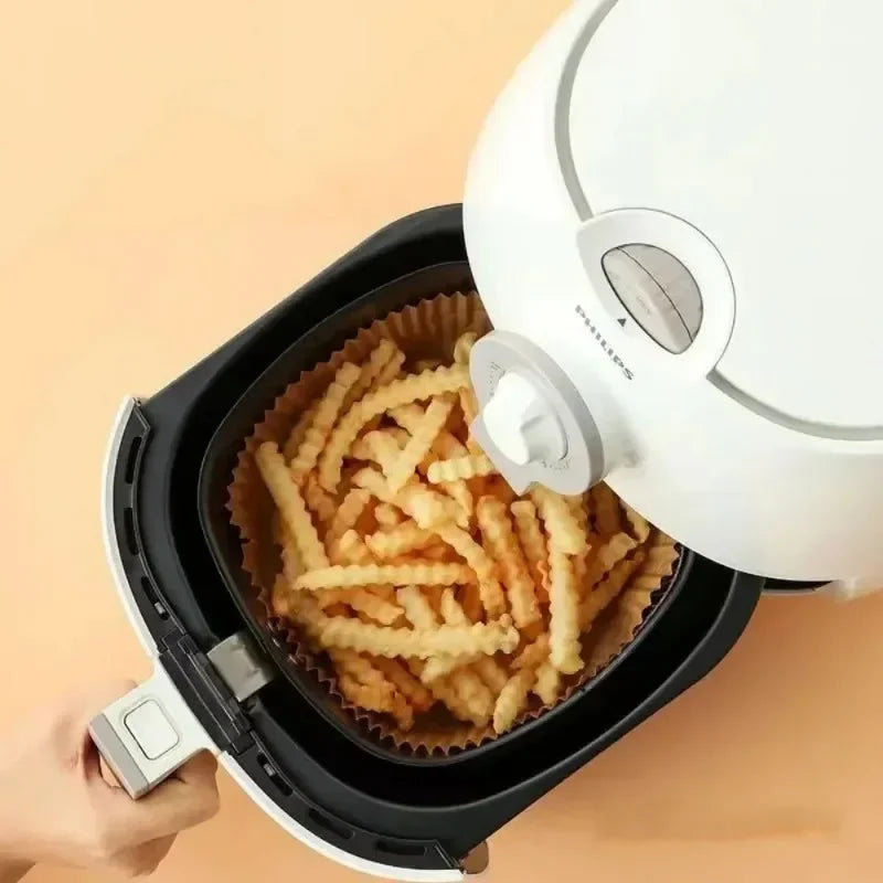 50 PCS Air Fryer Blotting Paper, Baking Blotting Paper, Food Grade Leakproof Non-Stick Food Pad, Thickened Silicone Paper Pad