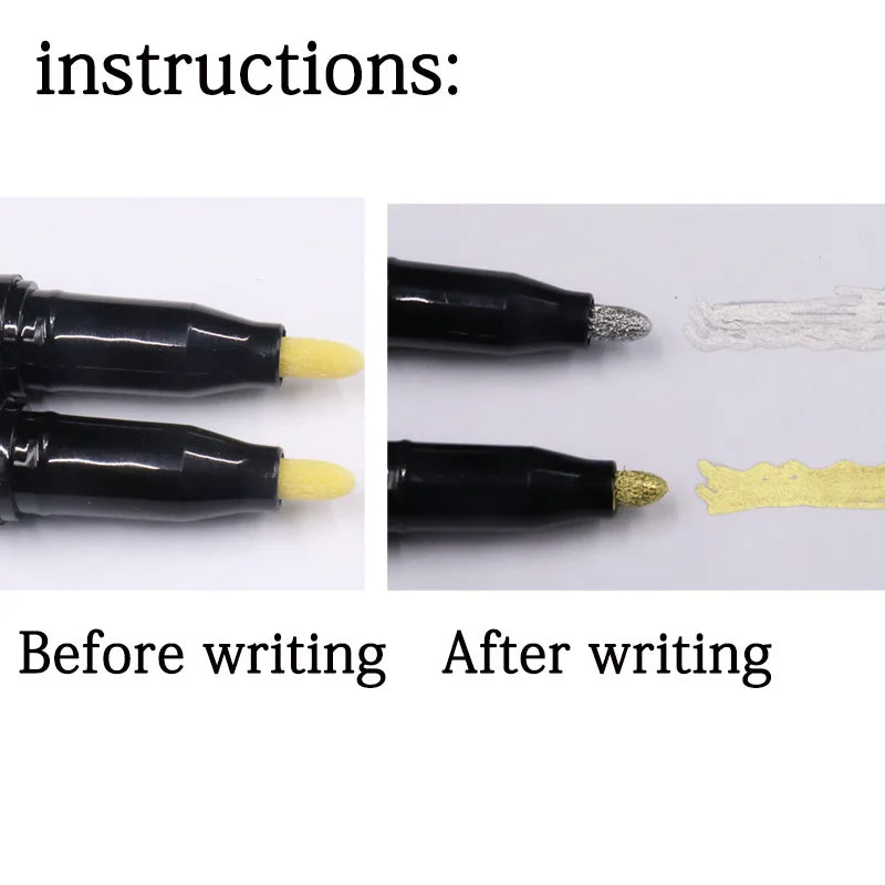 1/2pcs Mirror Marker Pen DIY Reflective Paint Pens Mirror Markers Chrome Gold SILVER Marker Signature Car Styling Art Craftwork