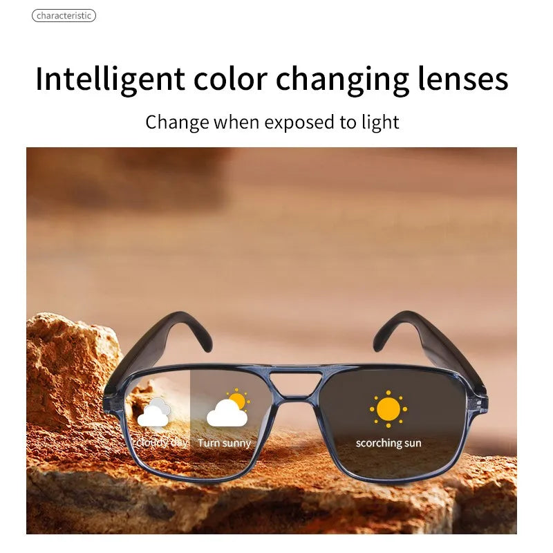2025 Smart Glasses GS10 Men Women Color Change Glasses BT Call Voice Assistant Remote Camera Music Playback Smart Touch Control