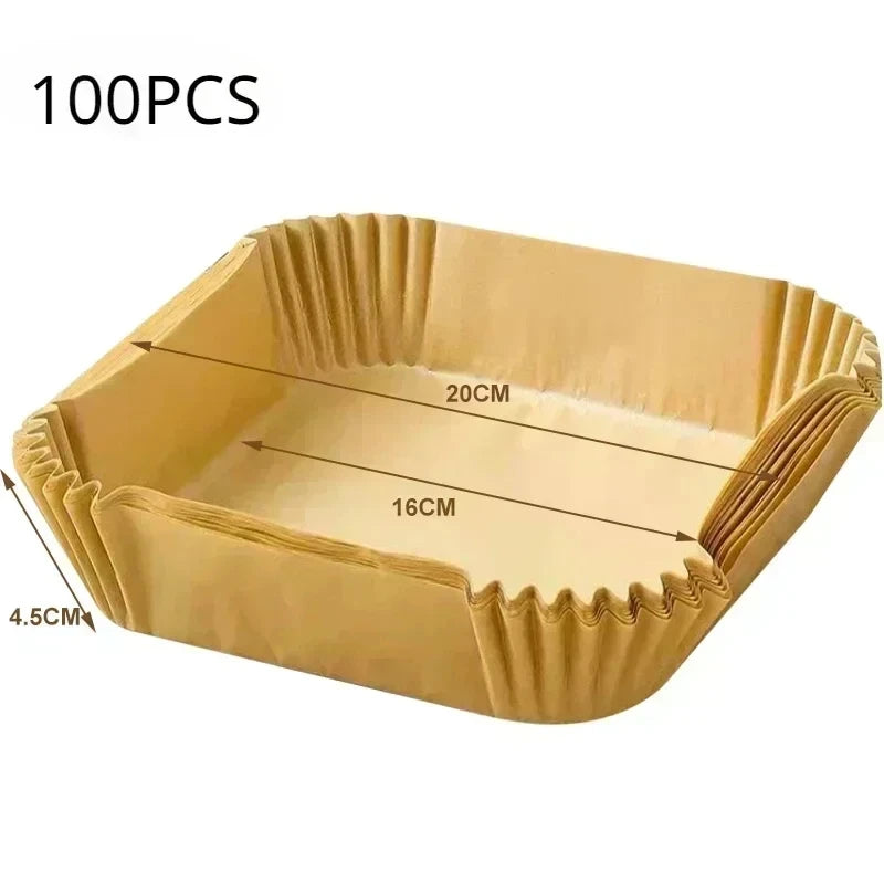50 PCS Air Fryer Blotting Paper, Baking Blotting Paper, Food Grade Leakproof Non-Stick Food Pad, Thickened Silicone Paper Pad